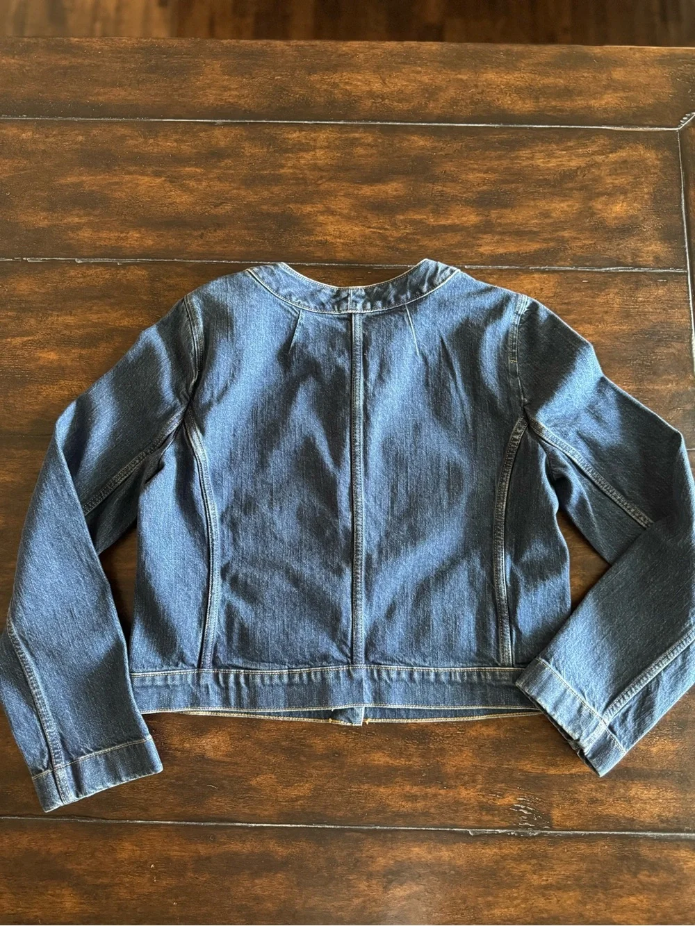 J. Crew Louisa Dark Blue Denim Jacket with Gold Buttons